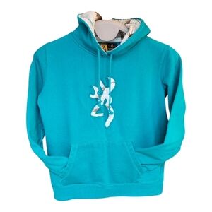 Browning Women's Teal Camo Logo Pullover Hoodie​​